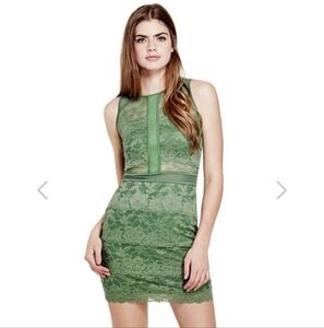 Guess Green Lace Sleeveless Dress